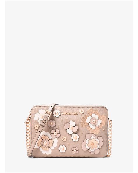 michael kors jet set floral embellished leather crossbody|Michael Kors jet set item.